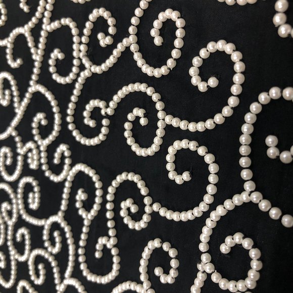 Vintage Laurence Kazar Swirl Pearl Beaded Silk Top - Picture 5 of 11